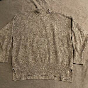 Abercrombie Fitch Sweater Soft A&F Collection Grey Womens Small oversize Preppy